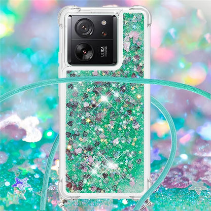 YB Quicksand Series-4 for Xiaomi 13T / 13T Pro / Redmi K60 Ultra Case Waterfall TPU Phone Cover with Lanyard