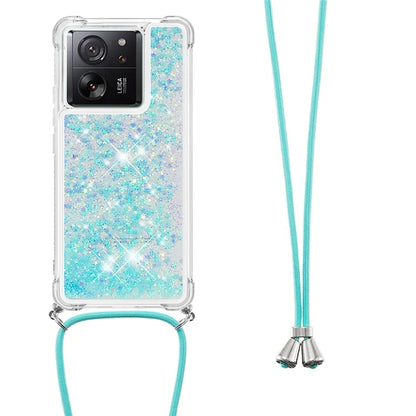 YB Quicksand Series-4 for Xiaomi 13T / 13T Pro / Redmi K60 Ultra Case Waterfall TPU Phone Cover with Lanyard