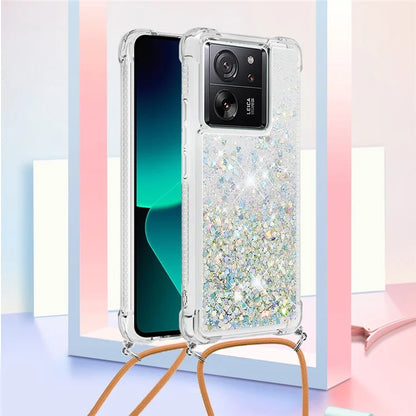 YB Quicksand Series-4 for Xiaomi 13T / 13T Pro / Redmi K60 Ultra Case Waterfall TPU Phone Cover with Lanyard