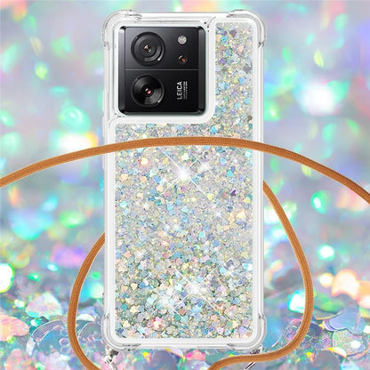 YB Quicksand Series-4 for Xiaomi 13T / 13T Pro / Redmi K60 Ultra Case Waterfall TPU Phone Cover with Lanyard