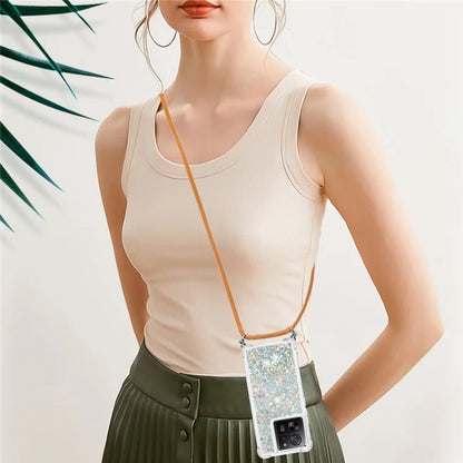 YB Quicksand Series-4 for Xiaomi 13T / 13T Pro / Redmi K60 Ultra Case Waterfall TPU Phone Cover with Lanyard