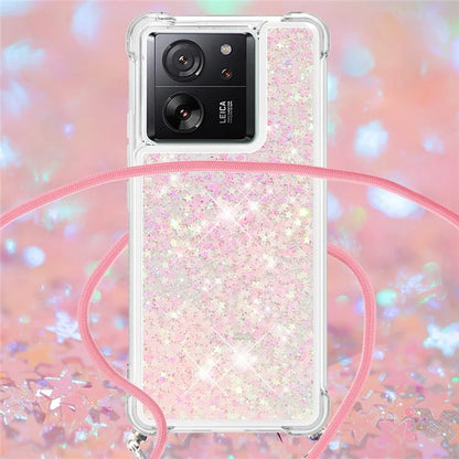 YB Quicksand Series-4 for Xiaomi 13T / 13T Pro / Redmi K60 Ultra Case Waterfall TPU Phone Cover with Lanyard