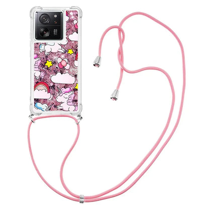 YB Quicksand Series-5 for Xiaomi 13T / 13T Pro / Redmi K60 Ultra Case Floating Pattern Phone Cover with Lanyard