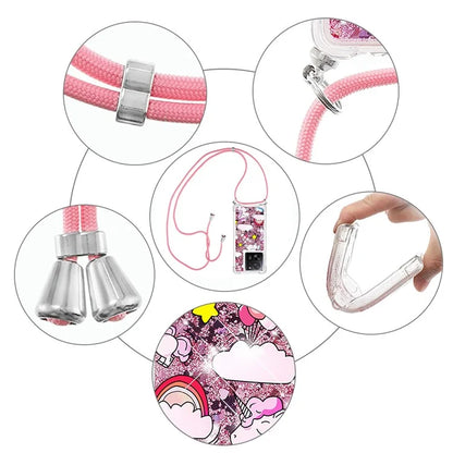 YB Quicksand Series-5 for Xiaomi 13T / 13T Pro / Redmi K60 Ultra Case Floating Pattern Phone Cover with Lanyard
