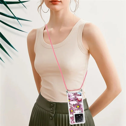 YB Quicksand Series-5 for Xiaomi 13T / 13T Pro / Redmi K60 Ultra Case Floating Pattern Phone Cover with Lanyard