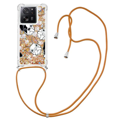 YB Quicksand Series-5 for Xiaomi 13T / 13T Pro / Redmi K60 Ultra Case Floating Pattern Phone Cover with Lanyard