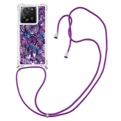 YB Quicksand Series-5 for Xiaomi 13T / 13T Pro / Redmi K60 Ultra Case Floating Pattern Phone Cover with Lanyard