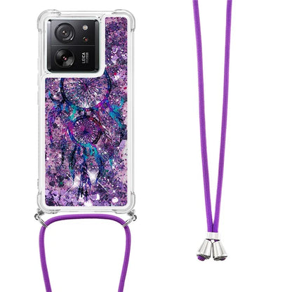 YB Quicksand Series-5 for Xiaomi 13T / 13T Pro / Redmi K60 Ultra Case Floating Pattern Phone Cover with Lanyard