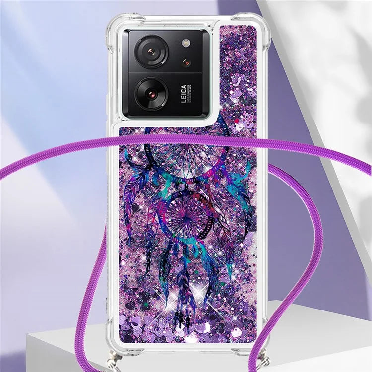 YB Quicksand Series-5 for Xiaomi 13T / 13T Pro / Redmi K60 Ultra Case Floating Pattern Phone Cover with Lanyard