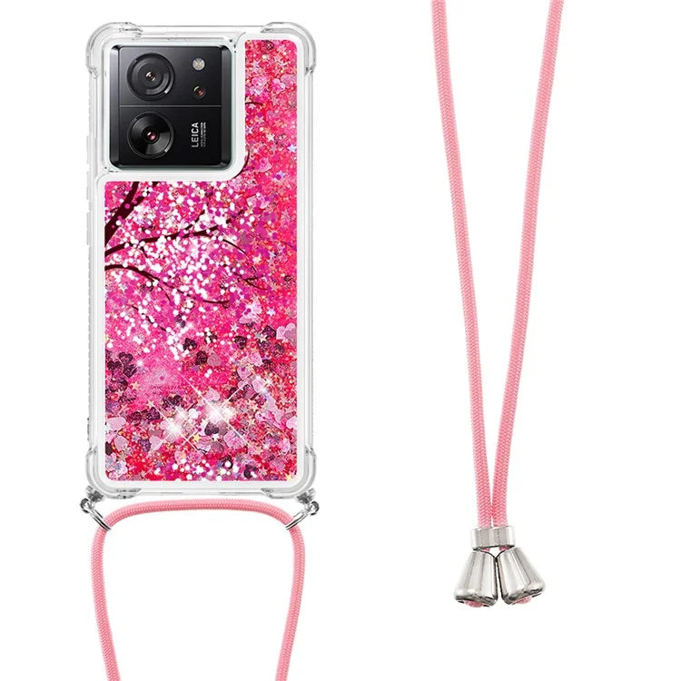 YB Quicksand Series-5 for Xiaomi 13T / 13T Pro / Redmi K60 Ultra Case Floating Pattern Phone Cover with Lanyard