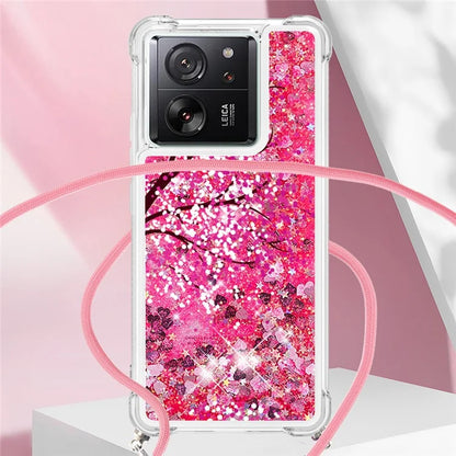YB Quicksand Series-5 for Xiaomi 13T / 13T Pro / Redmi K60 Ultra Case Floating Pattern Phone Cover with Lanyard