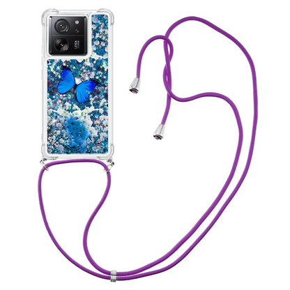 YB Quicksand Series-5 for Xiaomi 13T / 13T Pro / Redmi K60 Ultra Case Floating Pattern Phone Cover with Lanyard