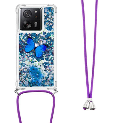 YB Quicksand Series-5 for Xiaomi 13T / 13T Pro / Redmi K60 Ultra Case Floating Pattern Phone Cover with Lanyard