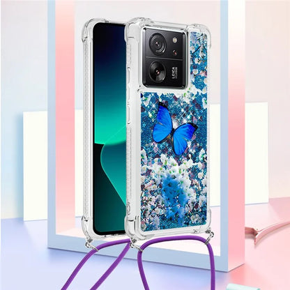 YB Quicksand Series-5 for Xiaomi 13T / 13T Pro / Redmi K60 Ultra Case Floating Pattern Phone Cover with Lanyard