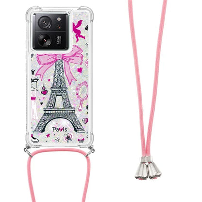 YB Quicksand Series-5 for Xiaomi 13T / 13T Pro / Redmi K60 Ultra Case Floating Pattern Phone Cover with Lanyard