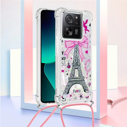 YB Quicksand Series-5 for Xiaomi 13T / 13T Pro / Redmi K60 Ultra Case Floating Pattern Phone Cover with Lanyard
