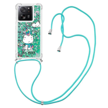 YB Quicksand Series-5 for Xiaomi 13T / 13T Pro / Redmi K60 Ultra Case Floating Pattern Phone Cover with Lanyard