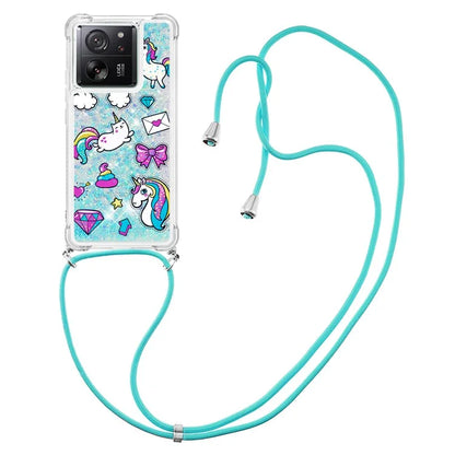 YB Quicksand Series-5 for Xiaomi 13T / 13T Pro / Redmi K60 Ultra Case Floating Pattern Phone Cover with Lanyard