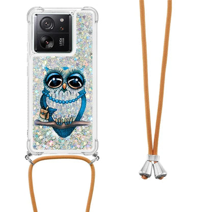 YB Quicksand Series-5 for Xiaomi 13T / 13T Pro / Redmi K60 Ultra Case Floating Pattern Phone Cover with Lanyard