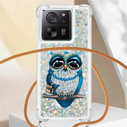 YB Quicksand Series-5 for Xiaomi 13T / 13T Pro / Redmi K60 Ultra Case Floating Pattern Phone Cover with Lanyard