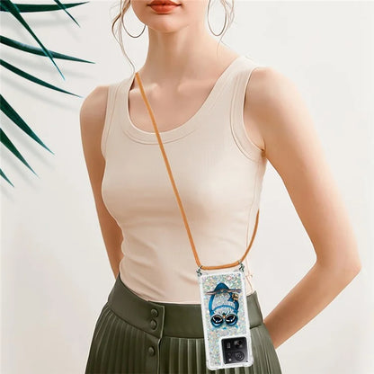 YB Quicksand Series-5 for Xiaomi 13T / 13T Pro / Redmi K60 Ultra Case Floating Pattern Phone Cover with Lanyard