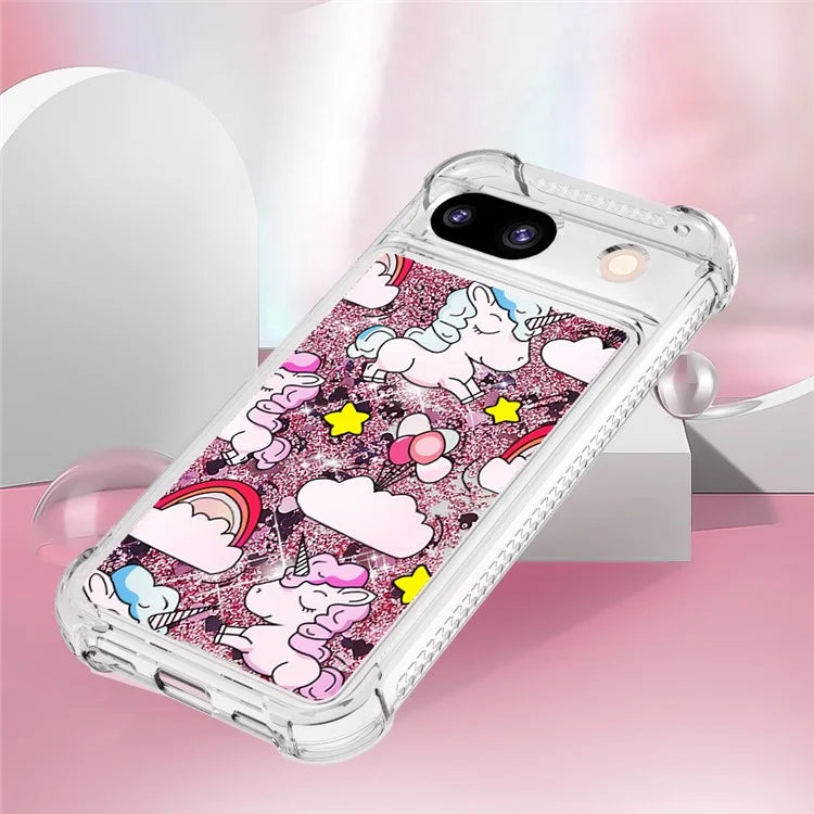 YB Quicksand Series-2 for Google Pixel 8a Case Pattern TPU Floating Sparkle Phone Cover