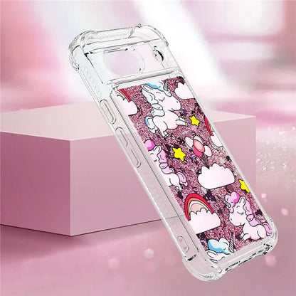 YB Quicksand Series-2 for Google Pixel 8a Case Pattern TPU Floating Sparkle Phone Cover
