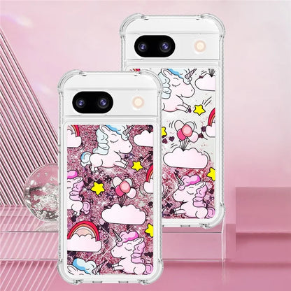YB Quicksand Series-2 for Google Pixel 8a Case Pattern TPU Floating Sparkle Phone Cover
