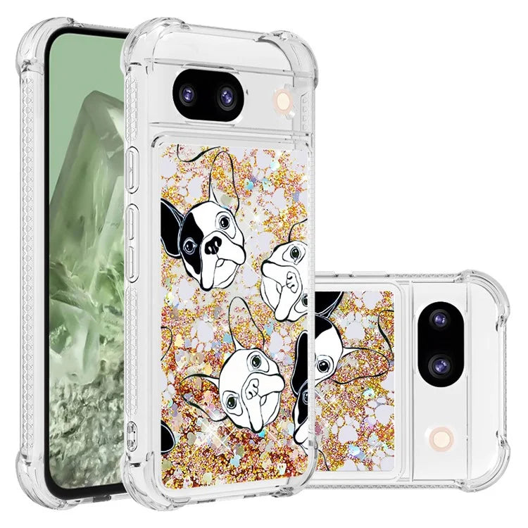 YB Quicksand Series-2 for Google Pixel 8a Case Pattern TPU Floating Sparkle Phone Cover