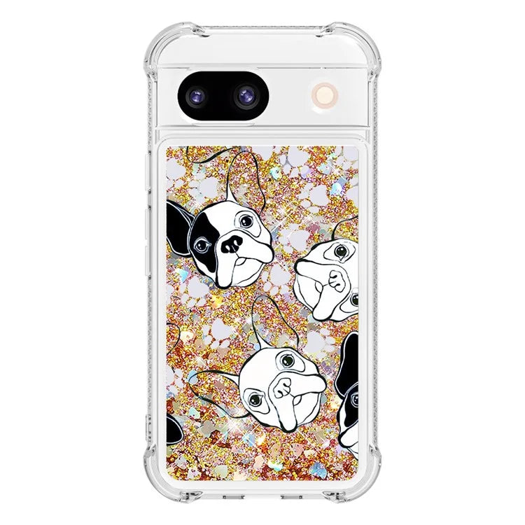 YB Quicksand Series-2 for Google Pixel 8a Case Pattern TPU Floating Sparkle Phone Cover