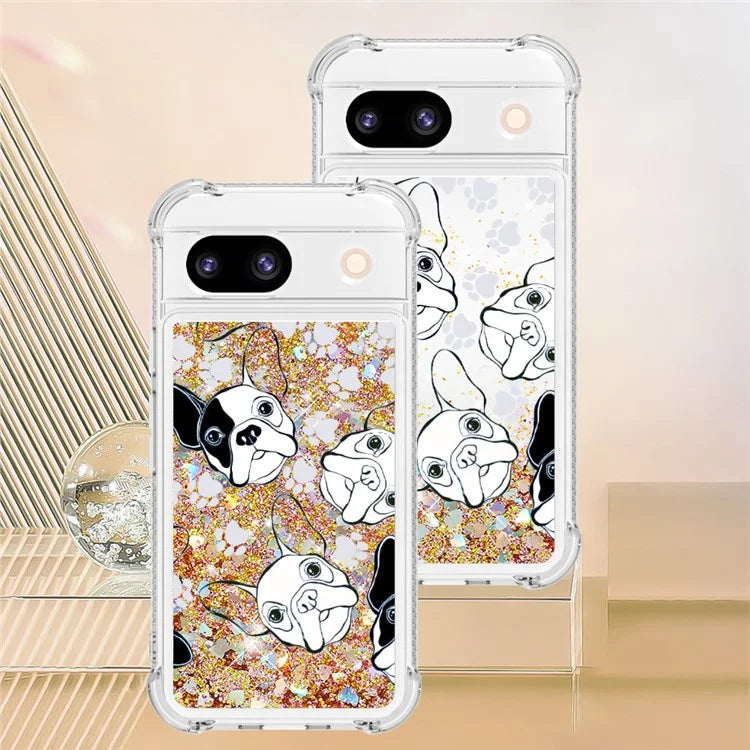YB Quicksand Series-2 for Google Pixel 8a Case Pattern TPU Floating Sparkle Phone Cover