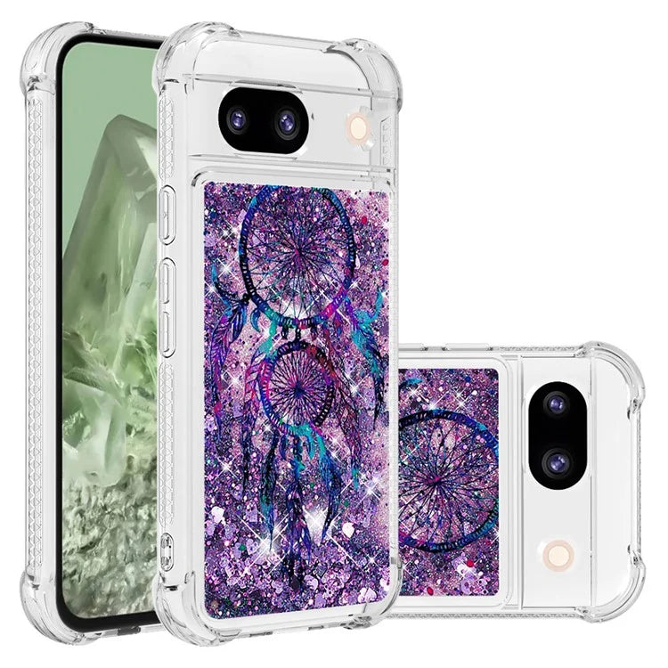YB Quicksand Series-2 for Google Pixel 8a Case Pattern TPU Floating Sparkle Phone Cover