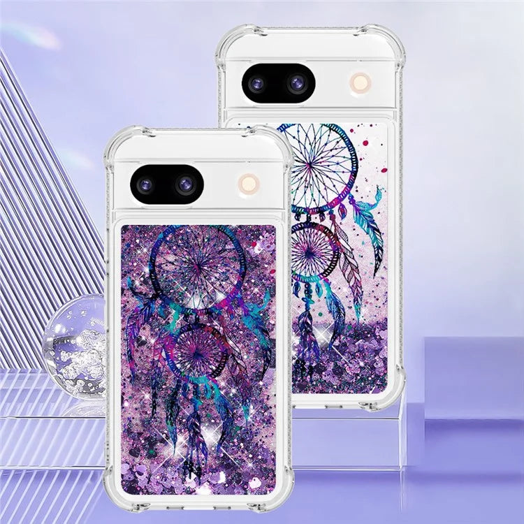 YB Quicksand Series-2 for Google Pixel 8a Case Pattern TPU Floating Sparkle Phone Cover