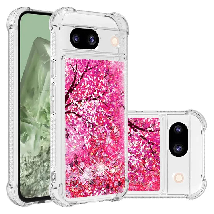 YB Quicksand Series-2 for Google Pixel 8a Case Pattern TPU Floating Sparkle Phone Cover