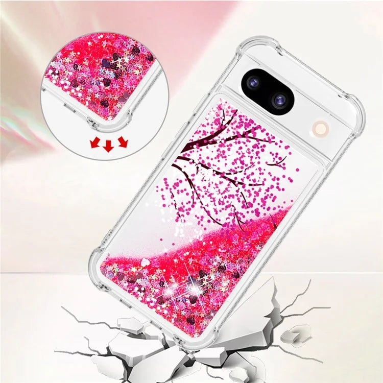 YB Quicksand Series-2 for Google Pixel 8a Case Pattern TPU Floating Sparkle Phone Cover