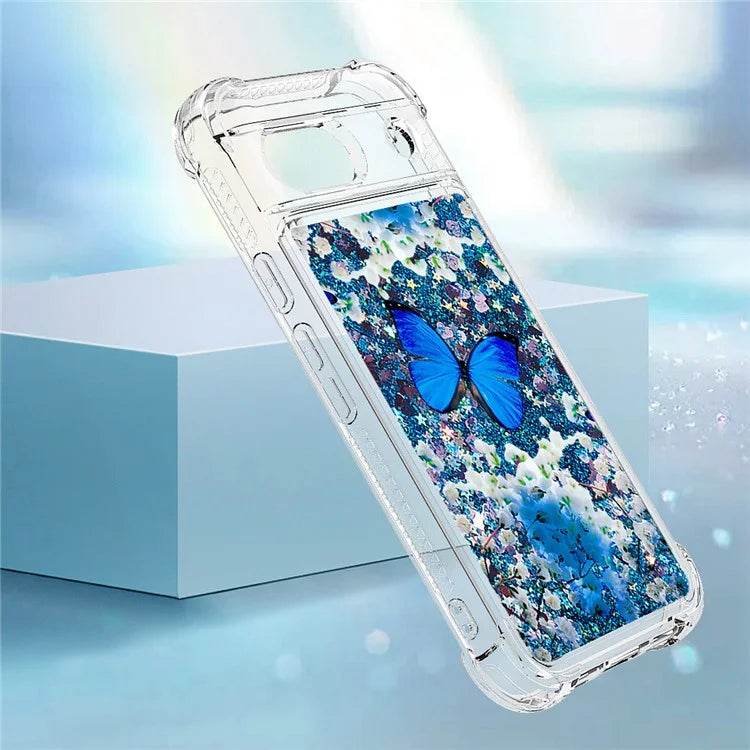 YB Quicksand Series-2 for Google Pixel 8a Case Pattern TPU Floating Sparkle Phone Cover
