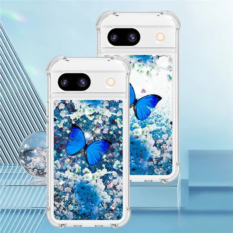 YB Quicksand Series-2 for Google Pixel 8a Case Pattern TPU Floating Sparkle Phone Cover