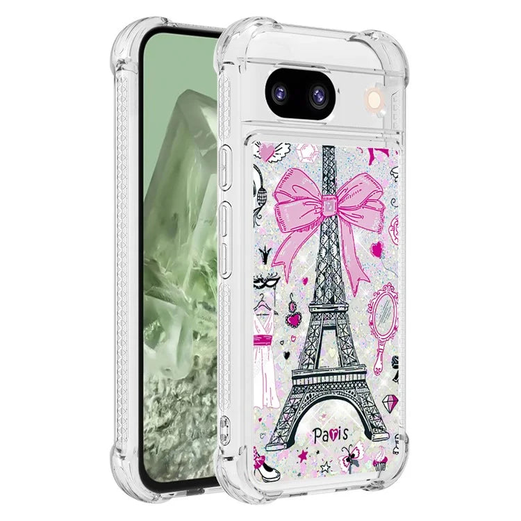 YB Quicksand Series-2 for Google Pixel 8a Case Pattern TPU Floating Sparkle Phone Cover