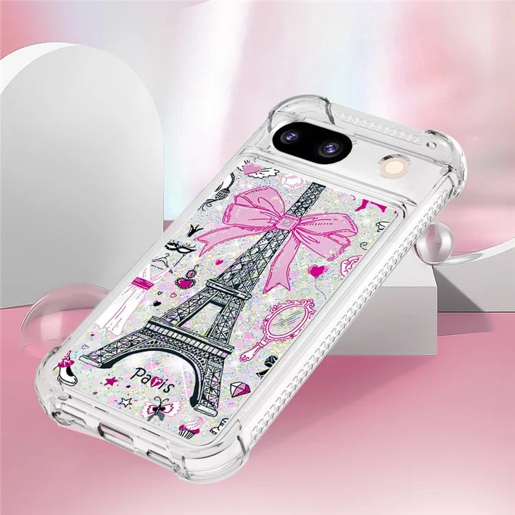 YB Quicksand Series-2 for Google Pixel 8a Case Pattern TPU Floating Sparkle Phone Cover