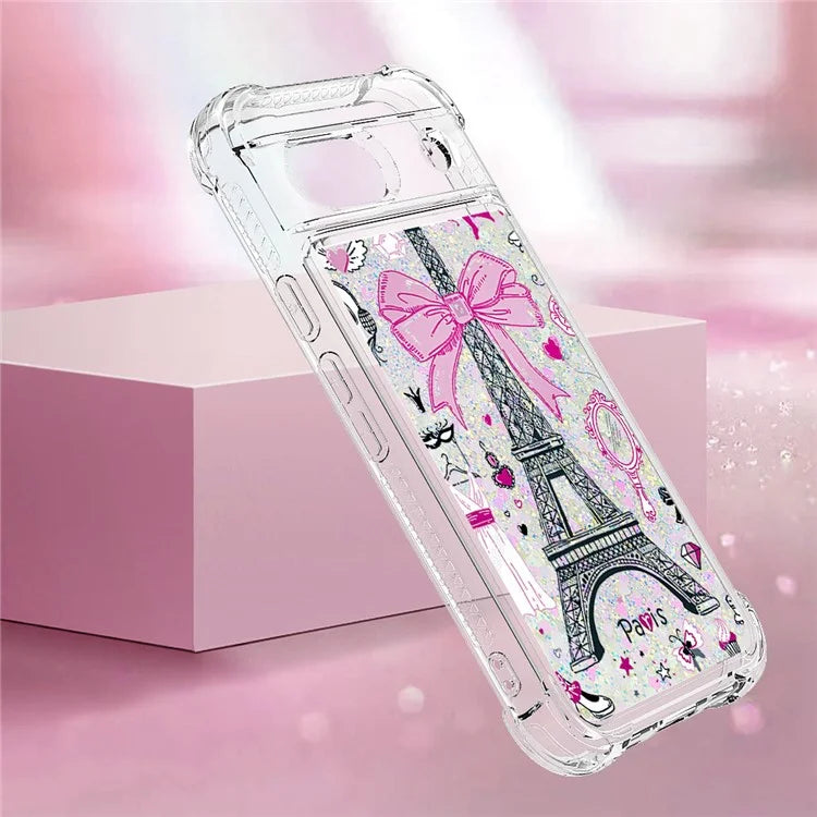 YB Quicksand Series-2 for Google Pixel 8a Case Pattern TPU Floating Sparkle Phone Cover