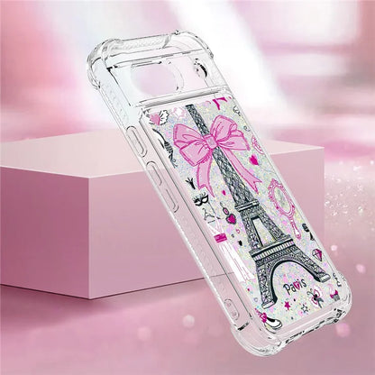 YB Quicksand Series-2 for Google Pixel 8a Case Pattern TPU Floating Sparkle Phone Cover