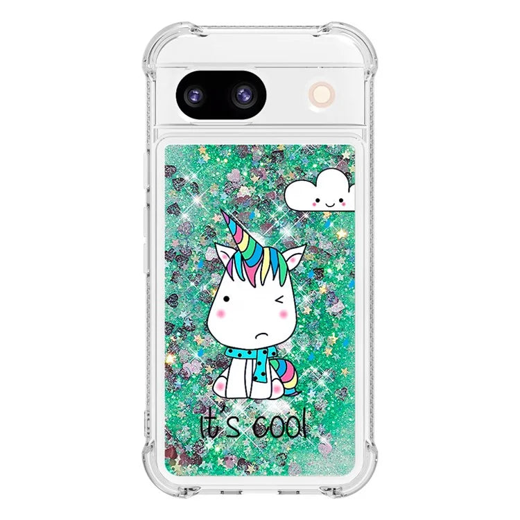 YB Quicksand Series-2 for Google Pixel 8a Case Pattern TPU Floating Sparkle Phone Cover