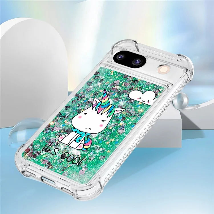 YB Quicksand Series-2 for Google Pixel 8a Case Pattern TPU Floating Sparkle Phone Cover