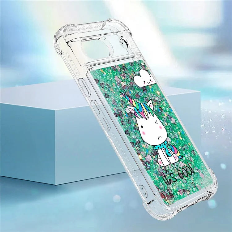 YB Quicksand Series-2 for Google Pixel 8a Case Pattern TPU Floating Sparkle Phone Cover