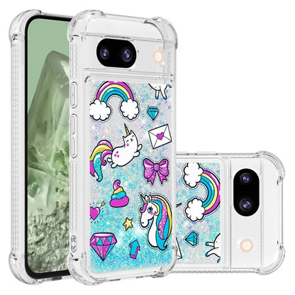 YB Quicksand Series-2 for Google Pixel 8a Case Pattern TPU Floating Sparkle Phone Cover