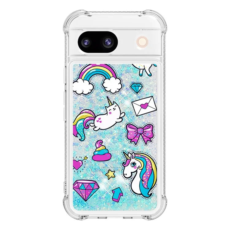 YB Quicksand Series-2 for Google Pixel 8a Case Pattern TPU Floating Sparkle Phone Cover