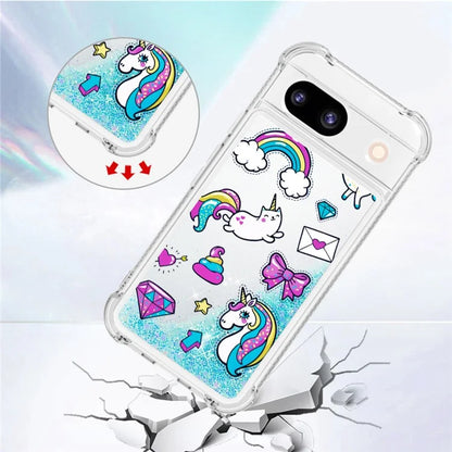 YB Quicksand Series-2 for Google Pixel 8a Case Pattern TPU Floating Sparkle Phone Cover