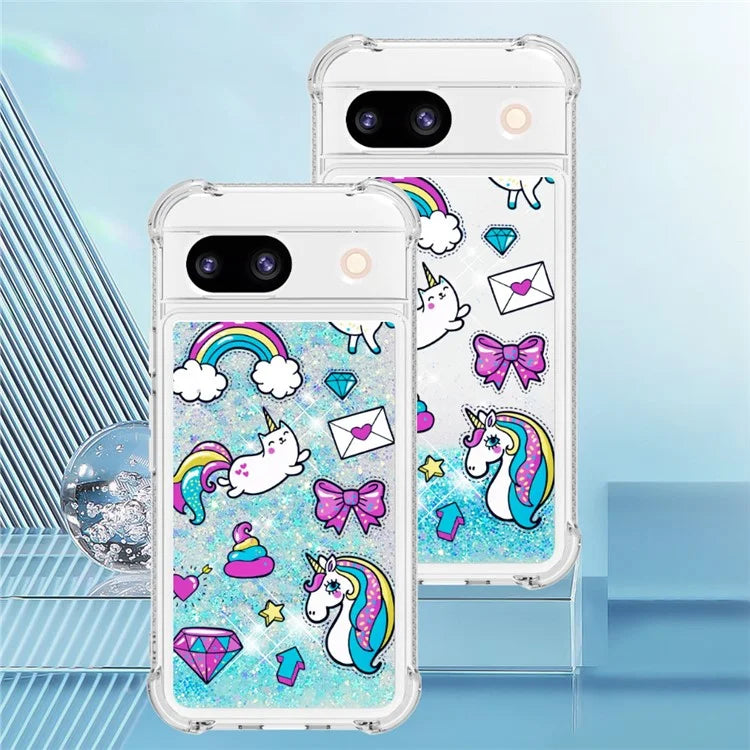 YB Quicksand Series-2 for Google Pixel 8a Case Pattern TPU Floating Sparkle Phone Cover