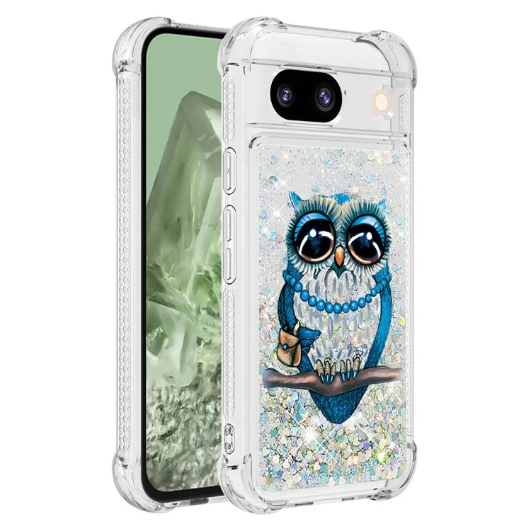 YB Quicksand Series-2 for Google Pixel 8a Case Pattern TPU Floating Sparkle Phone Cover