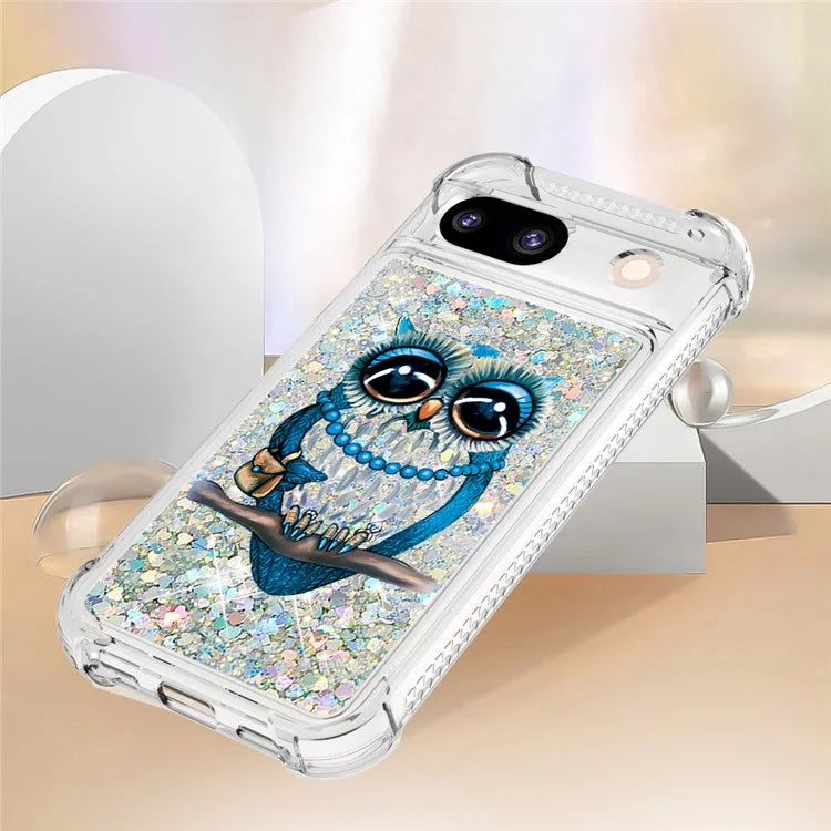 YB Quicksand Series-2 for Google Pixel 8a Case Pattern TPU Floating Sparkle Phone Cover